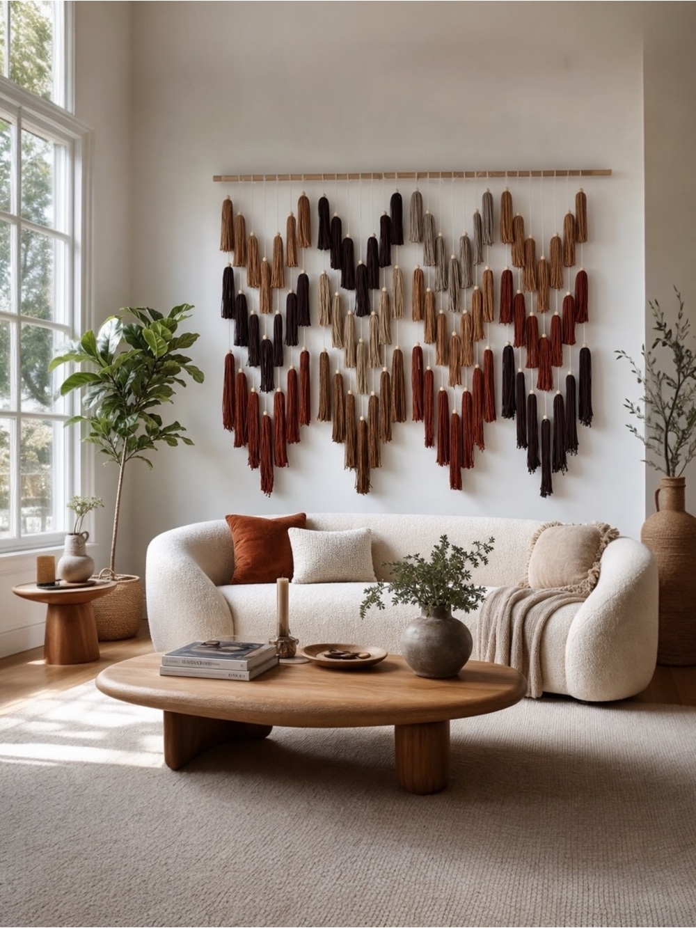 NEW Anthropologie XL  Multicolor Boho Tassel Tapestry Macrame Wall Hanging 47x40